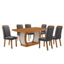 Ver imagem 2 de Mesa de Jantar Milena 180cm Tampo MDF Canto Copo Laminado e 6 Cadeiras Lorena