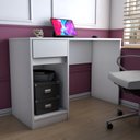 Ver imagem 2 de Mesa Escrivaninha Alune 1 Porta 1 Gaveta Branco - Panorama Móveis