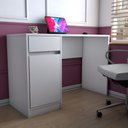 Ver imagem 1 de Mesa Escrivaninha Alune 1 Porta 1 Gaveta Branco - Panorama Móveis