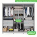 Ver imagem 4 de Guarda-roupa Casal 6 Portas 4 Gavetas com Pés 100% Mdf Atlanta