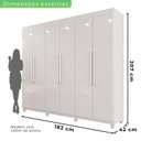 Ver imagem 3 de Guarda-roupa Casal 6 Portas 4 Gavetas com Pés 100% Mdf Atlanta