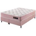 Ver imagem 1 de Conjunto Cama Box Colchão King Size 193x203x67 com Molas Ensacadas Denver Rosa