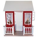 Ver imagem 1 de Casinha de Brinquedo com Cercado e Cortinas Vermelho/Branco - Criança Feliz
