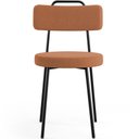 Ver imagem 5 de Cadeira Decorativa Estofada Para Sala De Jantar Barcelona L02 Bouclê Terracota - Lyam Decor