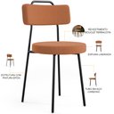 Ver imagem 3 de Cadeira Decorativa Estofada Para Sala De Jantar Barcelona L02 Bouclê Terracota - Lyam Decor