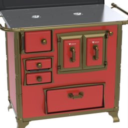 Fogao a Lenha N 1 Renaissance Chapa de Aluminio Vermelho Sd - 3