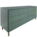 Ver imagem 1 de Comoda 158 Cm 6 Gavetas Pes Madeira Dm243 Verde Oliva Dtall Verde Oliva