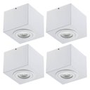 Ver imagem 1 de Kit 4 Spots Plafon Luminária Branca Quadrada Sobrepor 13cm PAR20 E27 Dital