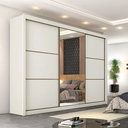 Ver imagem 1 de Guarda Roupa Casal 6 Gavetas com Espelho - Bragança-off White - Móveis Europa