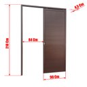 Ver imagem 4 de Porta de Correr Suspensa Lambril Esq L.25 Marrom Corten 210x90 Brimak