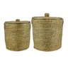 Cj 2 Cestos com Tampa Arthur Natural e Preto - 3