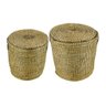 Cj 2 Cestos com Tampa Arthur Natural e Preto - 2