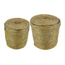 Ver imagem 2 de Cj 2 Cestos com Tampa Arthur Natural e Preto