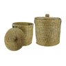 Cj 2 Cestos com Tampa Arthur Natural e Preto - 1
