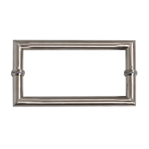 Puxador Box Inox Escovado Alça Quadrada 22x13cm para Porta de Vidro