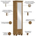 Ver imagem 3 de Sapateira Vertical Multiuso com Espelho 1 Porta 1 Gaveta Zahav F06 Freijó - Lyam Decor
