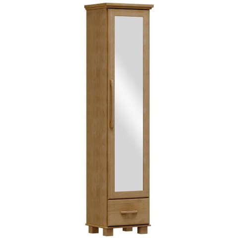 Sapateira Vertical Multiuso com Espelho 1 Porta 1 Gaveta Zahav F06 Freijó - Lyam Decor