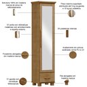 Ver imagem 4 de Sapateira Vertical Multiuso com Espelho 1 Porta 1 Gaveta Zahav F06 Freijó - Lyam Decor