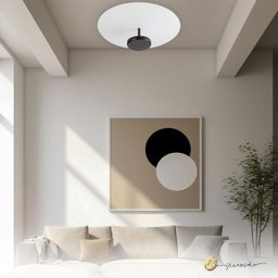 Plafon Painel Sobrepor Redondo 40cm Slice Led 3000k Preto - 4