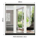 Ver imagem 3 de Guarda-Roupa Casal Madesa Reno 3 Portas de Correr de Espelho Preto/Branco Cor:Preto/Branco