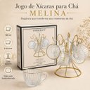 Ver imagem 2 de Jogo 6 Xícaras Chá Melina 180ml com Suporte Dourado