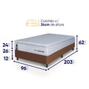 Ver imagem 3 de Conjunto Box Marrom Luanda Branco Espuma D28 Solteiro 96x203x62 - King House