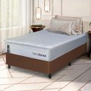 Ver imagem 1 de Conjunto Box Marrom Luanda Branco Espuma D28 Solteiro 96x203x62 - King House