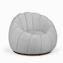 Ver imagem 2 de Poltrona Orgânica Fixa com Puff Nuvem Boucle Cinza Claro Loja Sheep