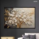 Ver imagem 2 de Quadro Decorativo - Arvore Dourado Branco Luxo Ouro Art049 - Vidro com Impressão Uv - 60x40cm