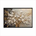 Ver imagem 1 de Quadro Decorativo - Arvore Dourado Branco Luxo Ouro Art049 - Vidro com Impressão Uv - 60x40cm