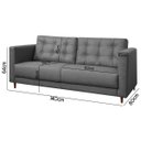 Ver imagem 4 de Sofá Living Viena 2 Lugares 140cm para Sala Recepção Consultório Linho - Sofa Store:linho Cinza Clar