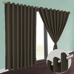 cortina pé direito Brenda ilhios 5,50 x 4,30 de varão preto - 2