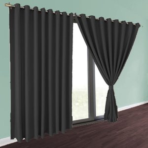 cortina pé direito Brenda ilhios 5,50 x 4,30 de varão preto