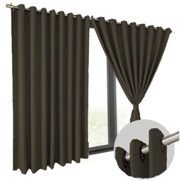 cortina pé direito Brenda ilhios 5,50 x 4,30 de varão preto - 3