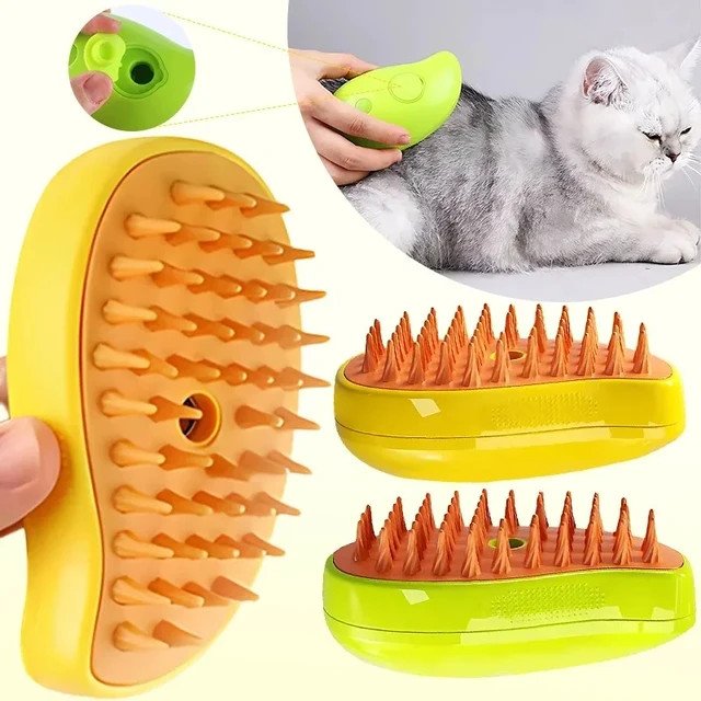 Super Escova Silicone a Vapor 3 em 1 Cães de Gato, Spray Usb - 2