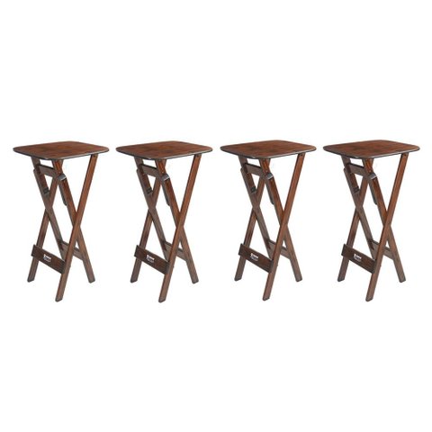 4 Mesas Bistrô Dobráveis 98cm Compensado Naval Pinus Imbuia