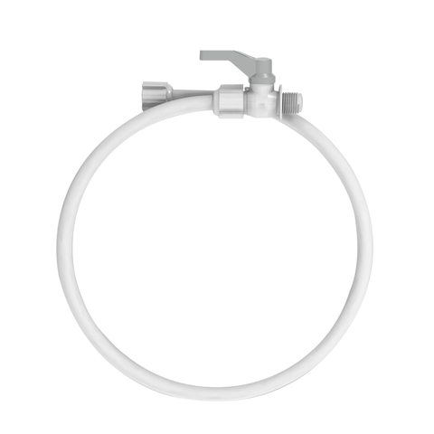 Engate Trançado Flexível 40 Cm com Registro Branco e Cromado 1/2'' Durín