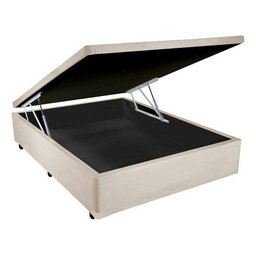 Cama Box Baú Casal Branco + Colchão de Molas 1,38 X 1,88 - 3