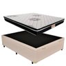 Cama Box Baú Casal Branco + Colchão de Molas 1,38 X 1,88 - 1