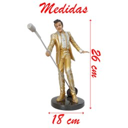 Decoração Escultura Elvis Presley Rei Do Rock Estátua Resina 26cm - 2