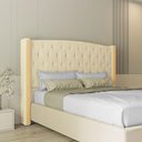 Ver imagem 1 de Cabeceira Estofada Queen 160 Cm Zirconio Linho Creme