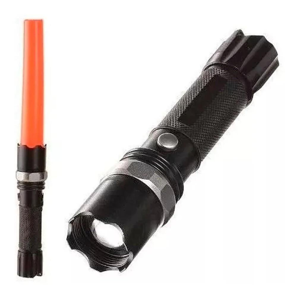 LANTERNA RECARREGAVEL COM ZOOM DE LONGO ALCANCE LED CREE SWAT POLICE MILITAR PROFISSIONAL - 3