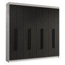 Ver imagem 2 de Guarda-roupa Casal 8 Portas Batentes Saturno Madesa Branco/preto