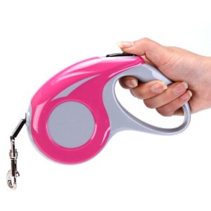 Coleira Guia Retrátil de 5 Metros para Cachorro Gato - Wp Connect Rosa