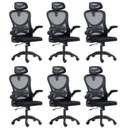 Ver imagem 1 de Kit 6 Cadeiras para Escritório Presidente Office Columbus com Tela Mesh