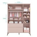 Ver imagem 4 de Guarda Roupa Infantil Retrô Alice 3 Portas e 2 Gavetas Rosê - PR Baby