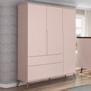 Ver imagem 2 de Guarda Roupa Infantil Retrô Alice 3 Portas e 2 Gavetas Rosê - PR Baby