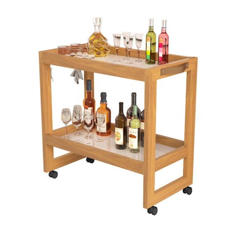 Carrinho Multiuso Aparador Barzinho Orfeu com Rodizios Pérola Movelove