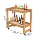 Ver imagem 6 de Carrinho Multiuso Aparador Barzinho Orfeu com Rodizios Pérola Movelove