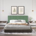 Ver imagem 1 de Cabeceira Casal Ripada Palito para Quarto - 140 Cm - Verde Menta Suede
